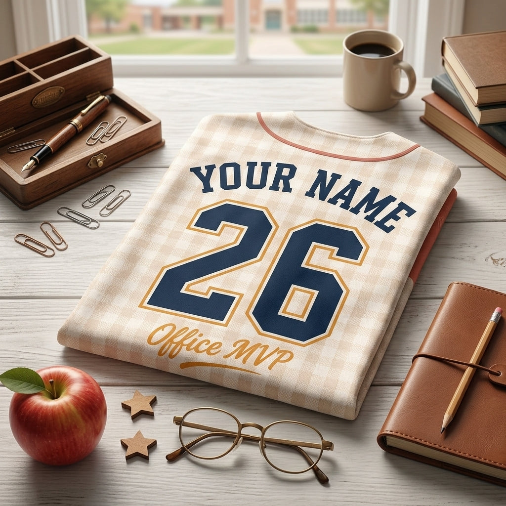 Personalized School Secretary Baseball Jersey - Custom Name Front Office Crew MVP Shirt