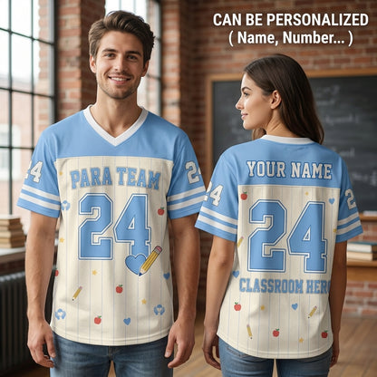 Personalized Para Team Classroom Hero Mesh Football Jersey - Custom Name Teacher Appreciation Gift