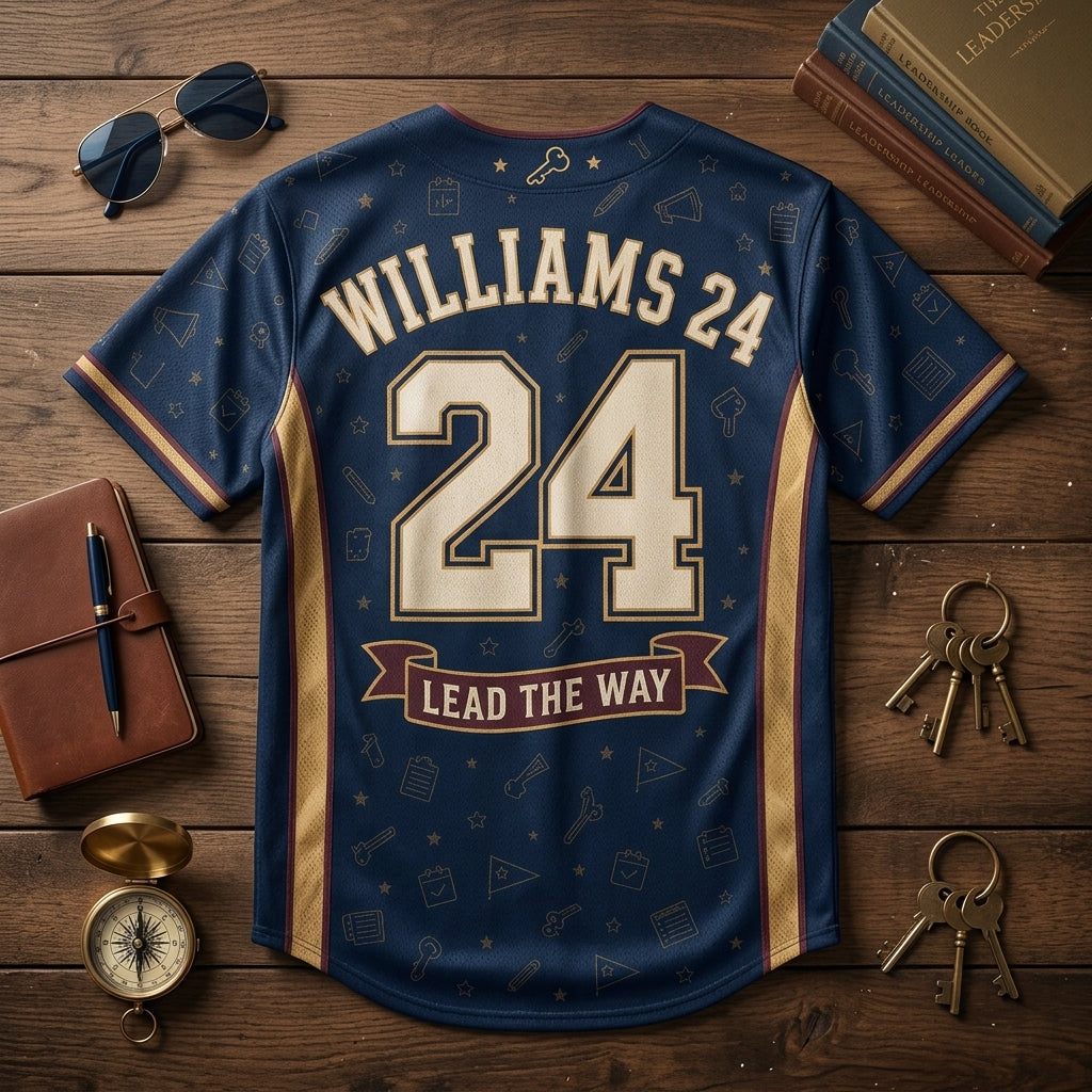 Personalized Principal Era Baseball Jersey - Custom Name & Number School Leadership Navy Athletic Shirt