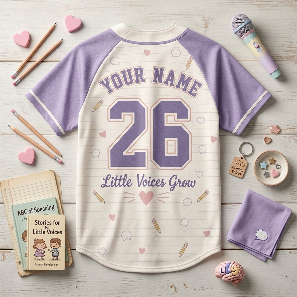 Personalized SLP Team Baseball Jersey - Custom Name and Number Speech Pathologist Gift