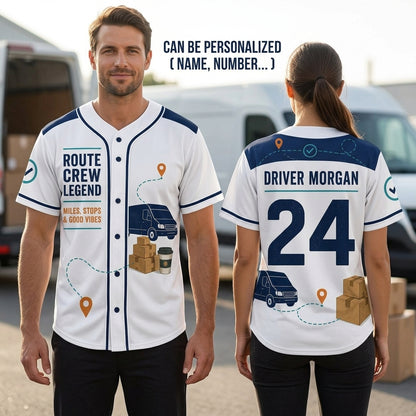 Personalized Delivery Driver Baseball Jersey - Custom Name & Number Route Crew Legend Athletic Shirt