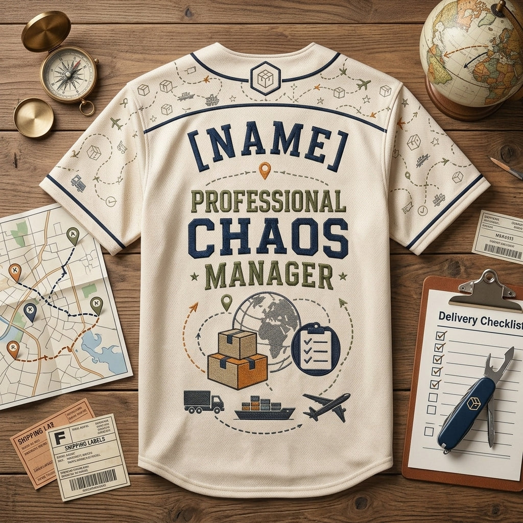 Personalized Logistics Coordinator Baseball Jersey - Custom Name Professional Chaos Manager Supply Chain Gift - baseball jersey product view 5