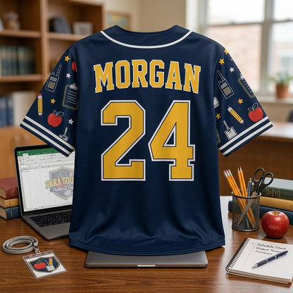 Personalized Para Squad Hallway Crew Baseball Jersey - Custom Name & Number School Staff Shirt