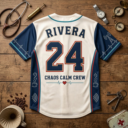 Personalized EMT Baseball Jersey - Custom Name & Number Coffee Courage Care First Responder Gift product view 5