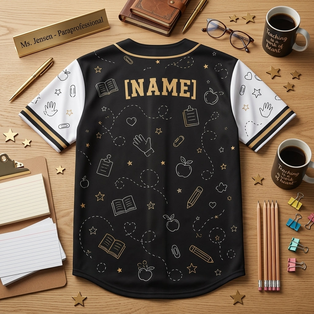 Personalized Paraprofessional Baseball Jersey - Custom Name School Educator Apparel Gift
