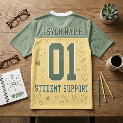 Personalized School Psychologist Mesh Football Jersey - Custom Mind Matters Crew Student Support Shirt