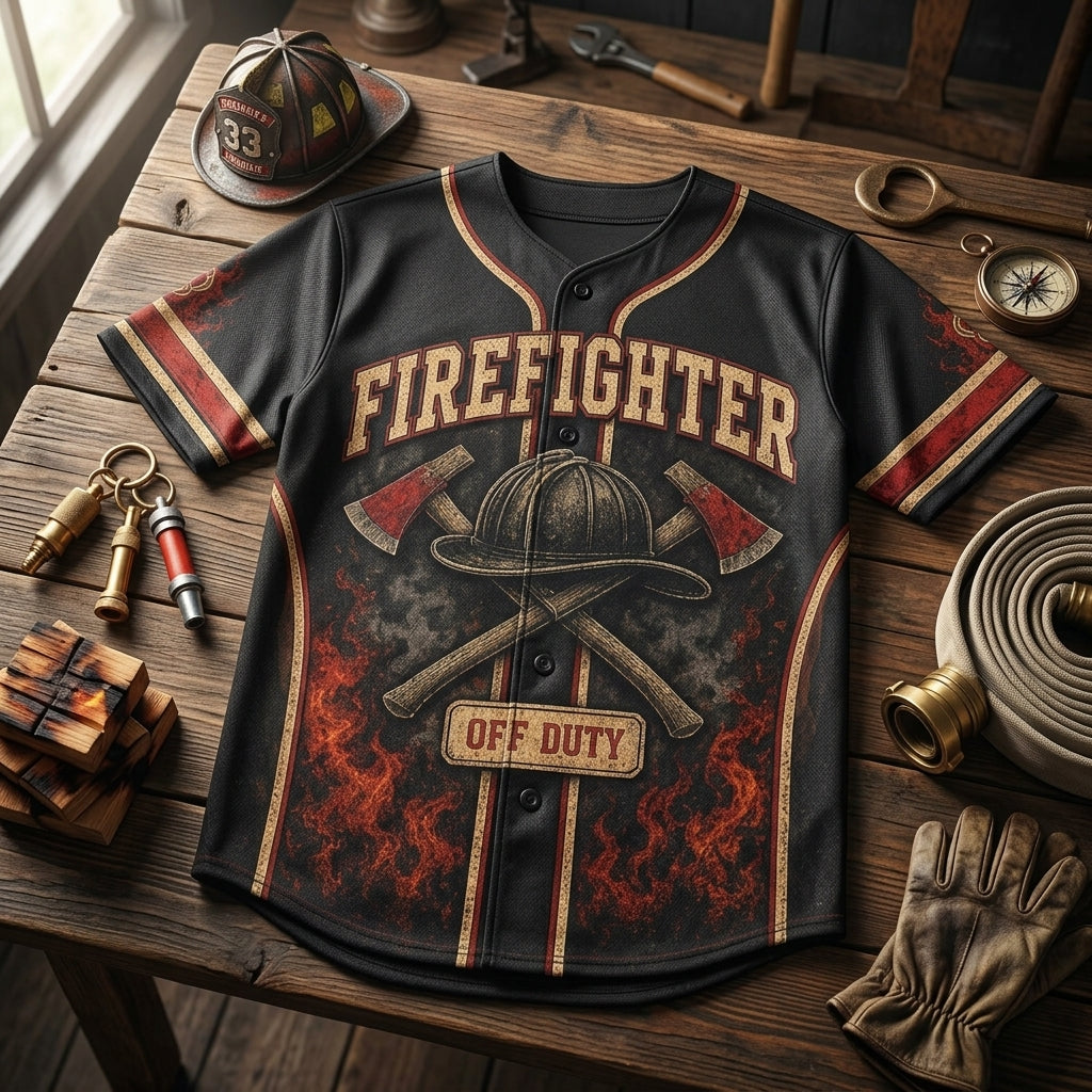 Custom Firefighter Still Alarm Ready Baseball Jersey - Personalized First Responder Off Duty Gift