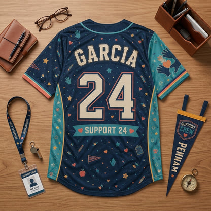 Personalized Para Pro Squad Baseball Jersey - Custom Name and Number School Support Staff Team Shirt