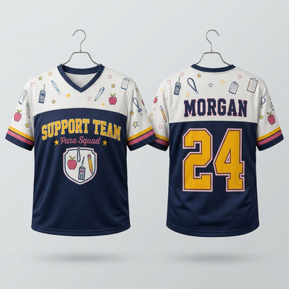 Personalized Para Squad Support Team Football Jersey - Custom Name and Number School Staff Jersey