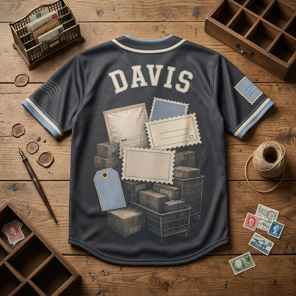 Personalized Mailroom Legend Baseball Jersey - Custom Name First Class Crew Postal Worker Gift