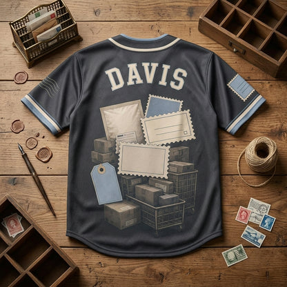 Personalized Mailroom Legend Baseball Jersey - Custom Name First Class Crew Postal Worker Gift