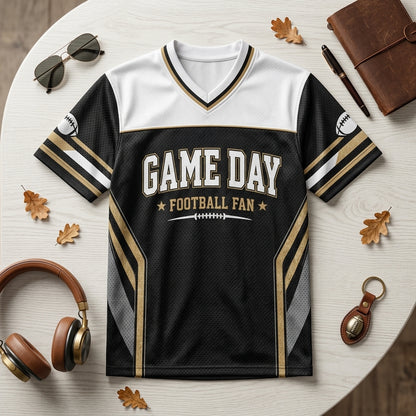 Personalized Game Day Football Jersey - Custom Name and Number Hybrid Mesh Fan Apparel for Men & Women