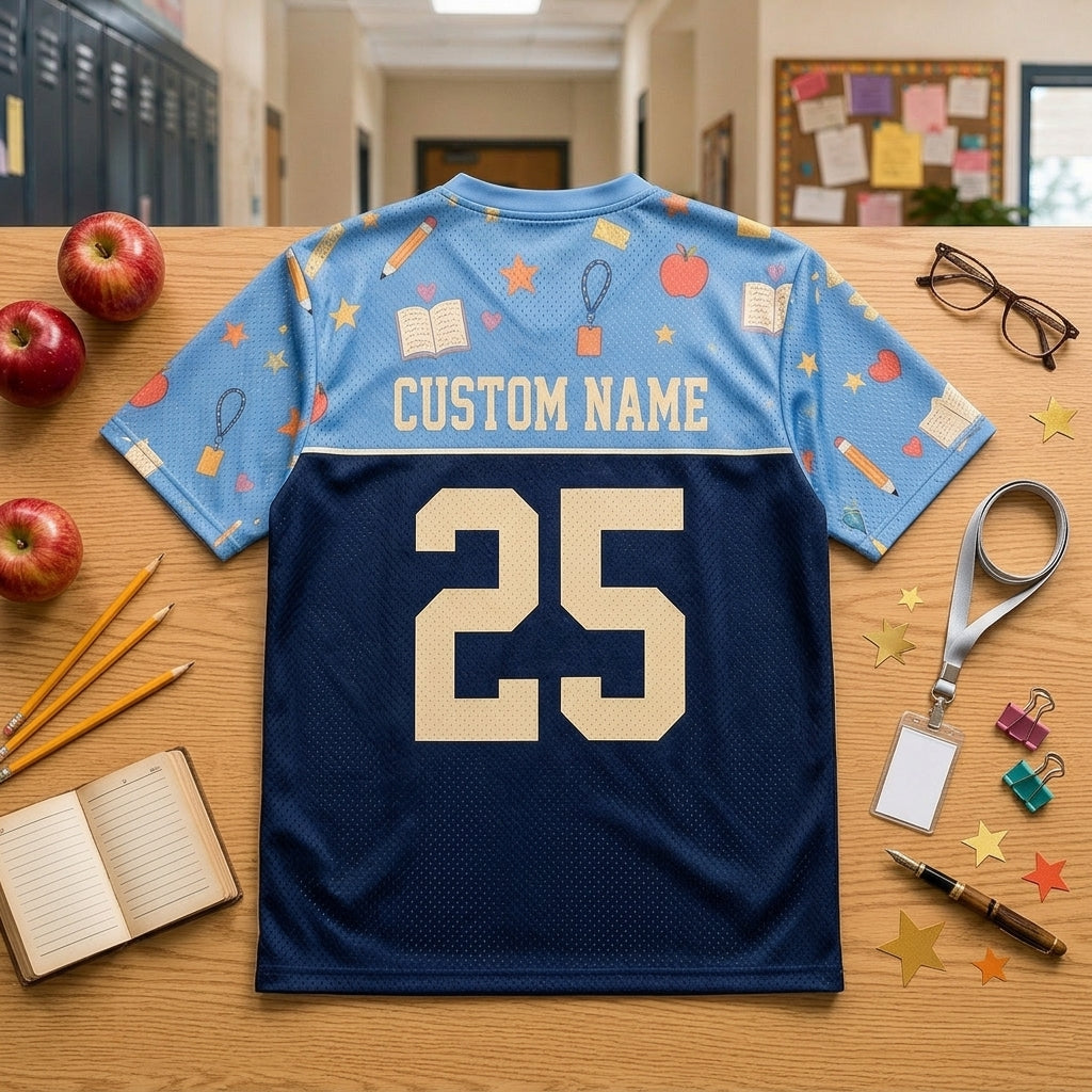 Personalized Para Squad Football Jersey - Custom Name & Number Classroom Crew Mesh Sports Shirt - football jersey product view 5