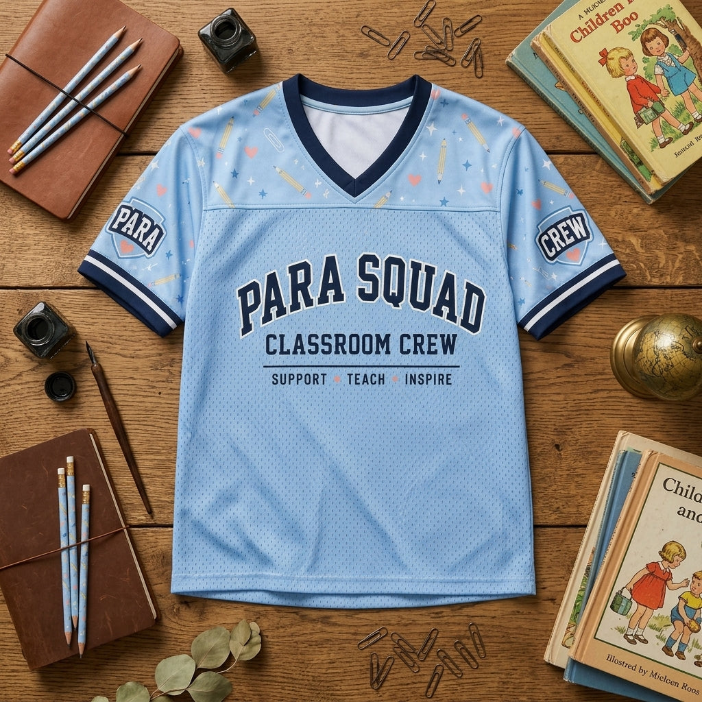 Personalized Para Squad Football Jersey - Custom Classroom Crew Teacher Aide Shirt - Support Teach Inspire