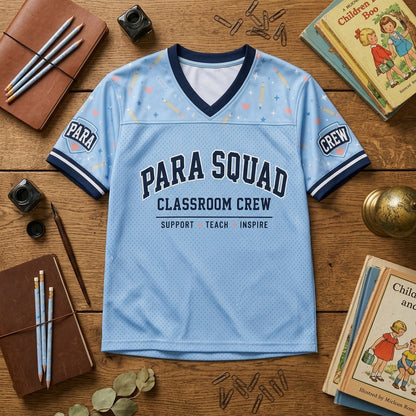 Personalized Para Squad Football Jersey - Custom Classroom Crew Teacher Aide Shirt - Support Teach Inspire