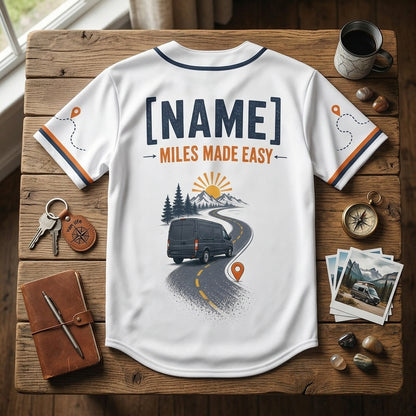 Personalized Van Driver Road Crew Baseball Jersey - Custom Name Delivery Driver Gift