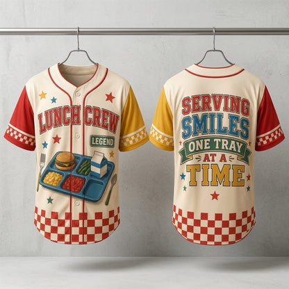 Personalized Lunch Crew Legend Baseball Jersey - Custom Cafeteria Worker Gift for School Lunch Lady