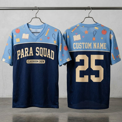 Personalized Para Squad Football Jersey - Custom Name & Number Classroom Crew Mesh Sports Shirt - football jersey product view 3