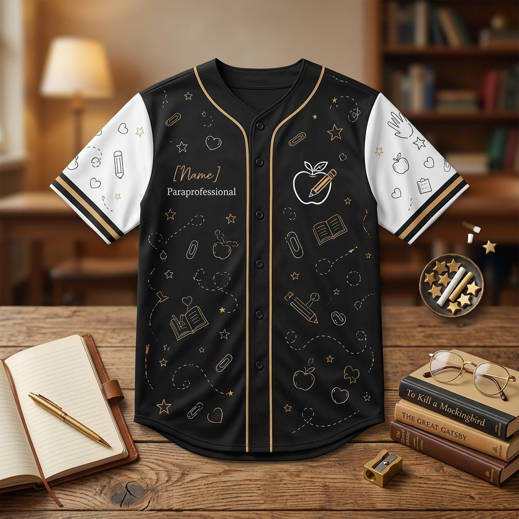 Personalized Paraprofessional Baseball Jersey - Custom Name School Educator Apparel Gift