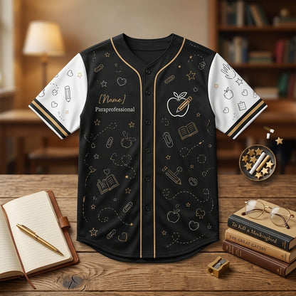 Personalized Paraprofessional Baseball Jersey - Custom Name School Educator Apparel Gift