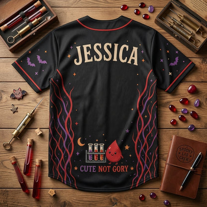 Personalized Vein Whisperer Phlebotomist Baseball Jersey - Custom Name Spooky Lab Crew Healthcare Gift