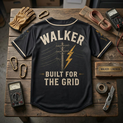Personalized Line Life Lineman Baseball Jersey - Custom Name Electrician Apparel, Built For The Grid