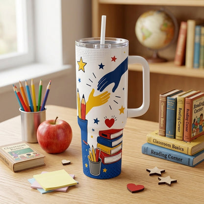 Personalized Small Group Hero Parapro Crew 40oz Tumbler with Handle - Custom Name Gift for Teacher Assistants