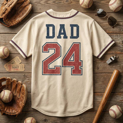 Personalized Baseball Dad Coach Jersey - Custom Name and Number Vintage Athletic Shirt for Men