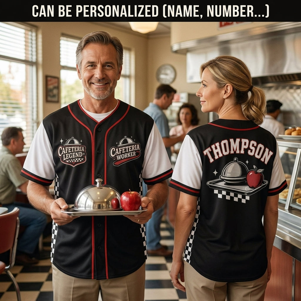 Personalized Cafeteria Worker Baseball Jersey - Custom Name Legend School Lunch Staff Gift Athletic Shirt