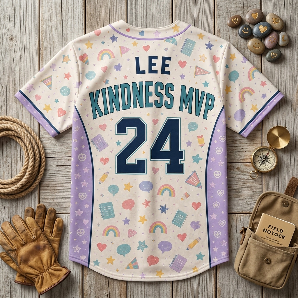 Personalized Counselor Crew Baseball Jersey - Custom Name and Number Kindness MVP Teacher and Staff Shirt