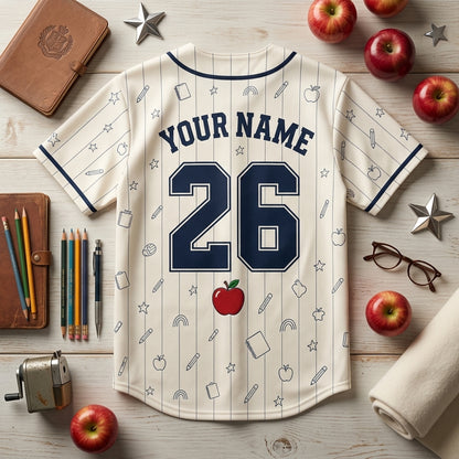 Personalized First Day of School 2026 Baseball Jersey - Custom Name and Number Student Shirt