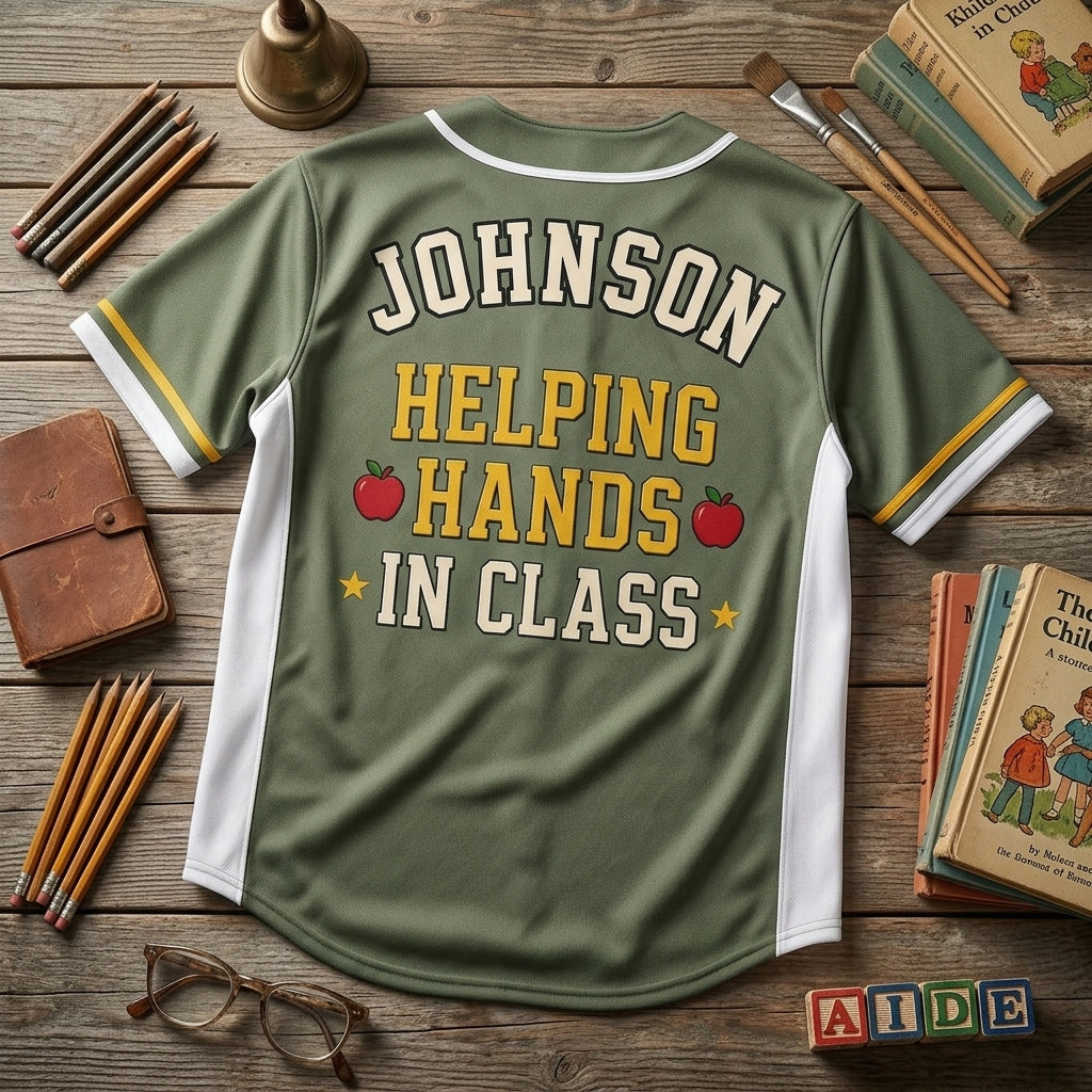 Personalized Paraprofessional Baseball Jersey - Custom Name Classroom Aide Sporty Education Gift