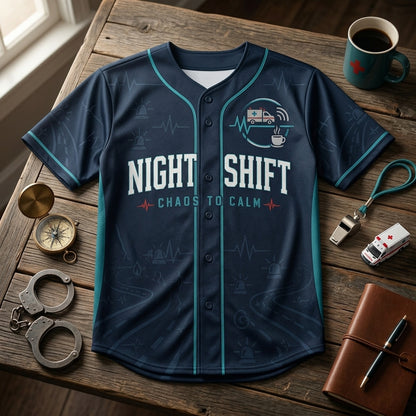 Personalized Night Shift EMS Baseball Jersey - Custom Name & Number Lifeline Crew Shirt for First Responders product view 4