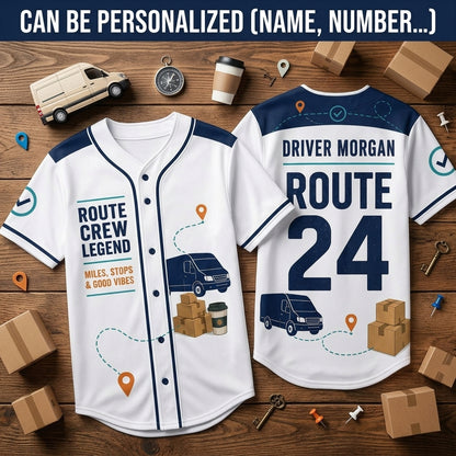 Personalized Delivery Driver Baseball Jersey - Custom Name & Number Route Crew Legend Athletic Shirt