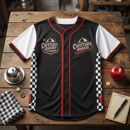 Personalized Cafeteria Worker Baseball Jersey - Custom Name Legend School Lunch Staff Gift Athletic Shirt