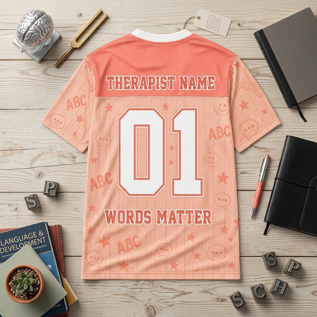 Personalized Speech Squad Mesh Football Jersey - Custom Name Speech Therapist SLP Gift Athletic Shirt