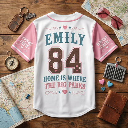 Personalized Trucker Wife Life Baseball Jersey - Custom Name & Number Long Haul Love Gift