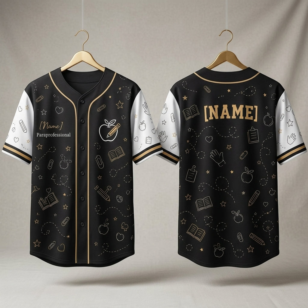 Personalized Paraprofessional Baseball Jersey - Custom Name School Educator Apparel Gift