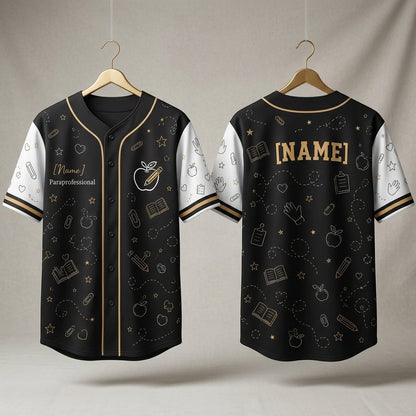Personalized Paraprofessional Baseball Jersey - Custom Name School Educator Apparel Gift