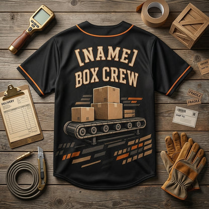 Personalized Package Handler Baseball Jersey - Custom Name Box Crew Delivery Worker Shirt - Gift for Logistics Professionals - baseball jersey product view 5
