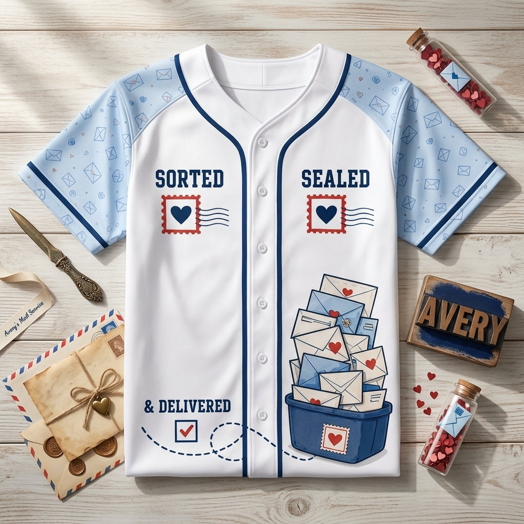 Personalized Mail Carrier Crew Baseball Jersey - Custom Name Postal Worker Gift for Men & Women