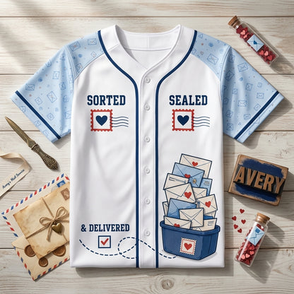 Personalized Mail Carrier Crew Baseball Jersey - Custom Name Postal Worker Gift for Men & Women