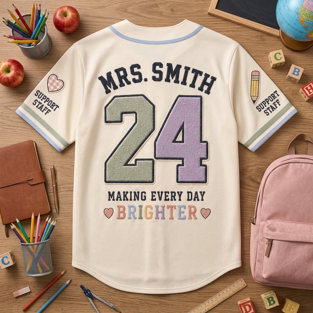 Personalized Para Squad Baseball Jersey Custom Teacher Name Classroom Crew Shirt Mrs Smith