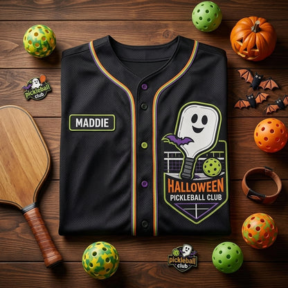 Personalized Boo Crew Halloween Pickleball Baseball Jersey - Custom Name and Number Ghost Uniform