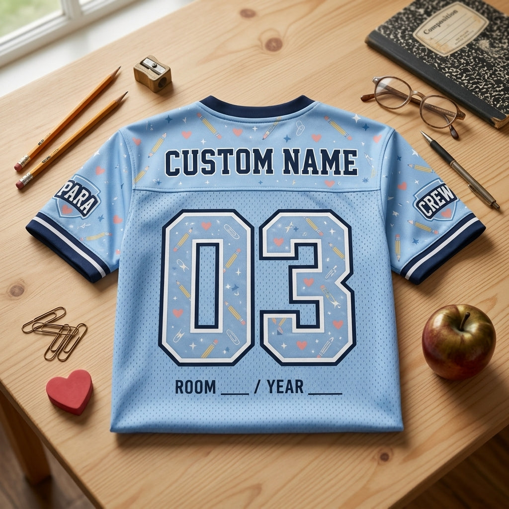 Personalized Para Squad Football Jersey - Custom Classroom Crew Teacher Aide Shirt - Support Teach Inspire