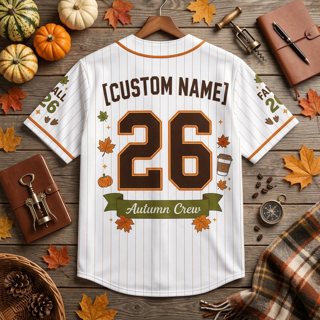 Personalized Fall Ducks Club Baseball Jersey - Custom Name Autumn Crew Pinstripe Shirt