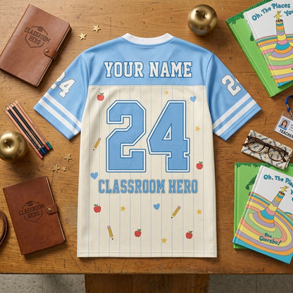 Personalized Para Team Classroom Hero Mesh Football Jersey - Custom Name Teacher Appreciation Gift