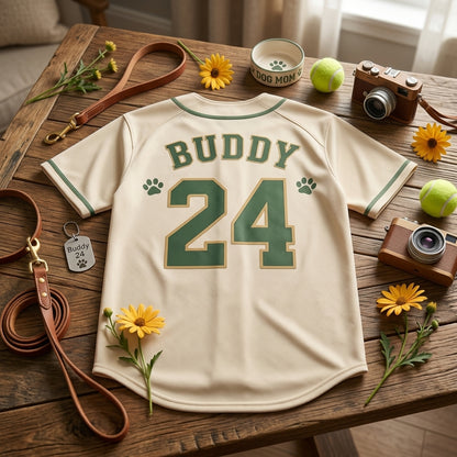 Personalized Dog Mom Baseball Jersey with Custom Pet Photo - Custom Name & Number Athletic Jersey for Dog Lovers