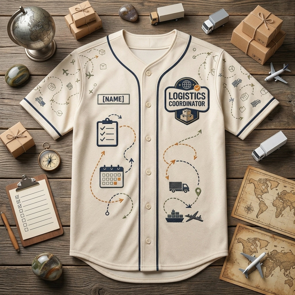 Personalized Logistics Coordinator Baseball Jersey - Custom Name Professional Chaos Manager Supply Chain Gift - baseball jersey product view 4