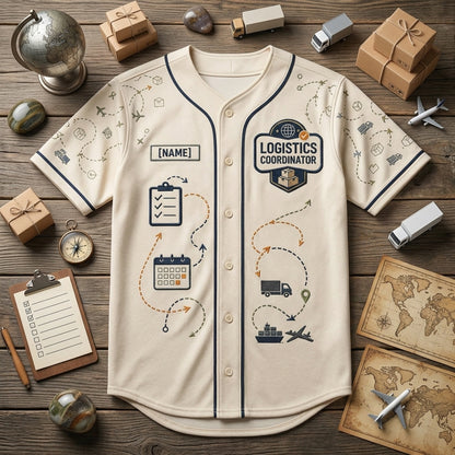 Personalized Logistics Coordinator Baseball Jersey - Custom Name Professional Chaos Manager Supply Chain Gift - baseball jersey product view 4